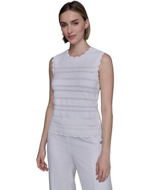 Karl Lagerfeld Scalloped-trim Sweater - Purple