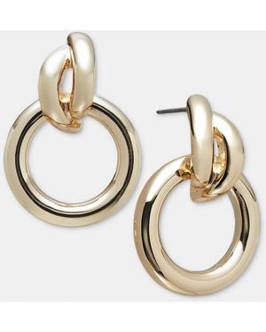 On 34th Linked Doorknocker Drop Earrings - Metallic
