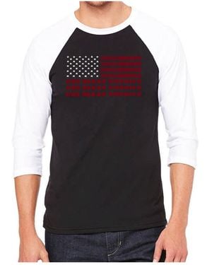 LA Pop Art Raglan Word Art T-shirt - Black