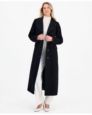 Anne Klein Single-breasted Maxi Coat - Blue