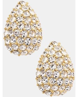 Givenchy Pave Pear-shape Stud Earrings - Metallic