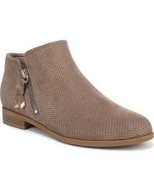 Dr. Scholls Reverie Block Heel Zip Short Boots - Brown