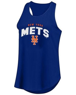 Fanatics New York Mets Plus Size Wordmark Racerback Scoop Neck Tank Top - Blue