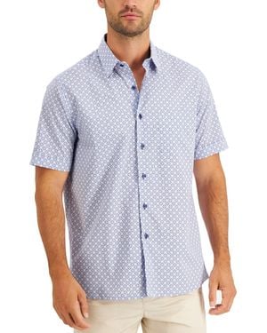 Club Room Regular-fit Medallion-print Shirt - Blue