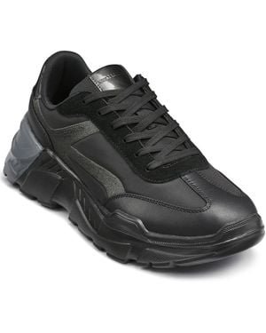 Karl Lagerfeld Leather T-toe Runner Shoes - Black