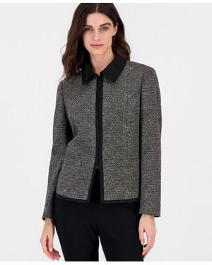 Kasper Shoulder-padded Cardigan - Gray