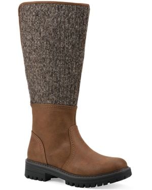 White Mountain Mavis Round Toe Tall Boots - Brown