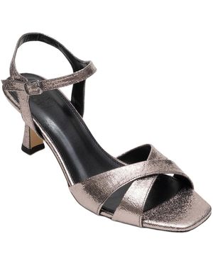 Prologue Shoes Melin Cross Strap Stiletto Sandal - Metallic