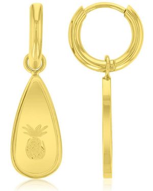 Roxy Waterproof 29mm Pineapple huggie Earrings - Yellow