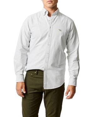 Rodd & Gunn Gunn Oxford Stripe Long Sleeve Sports Fit Shirt - Gray