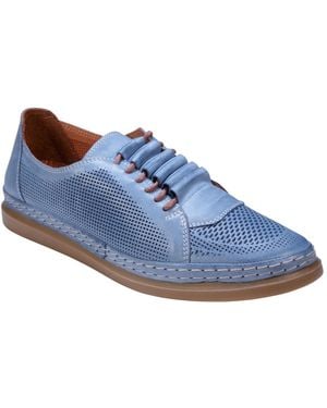 Cools 21 Oscar Hidden Lace Perforated Leather Sneakers - Blue