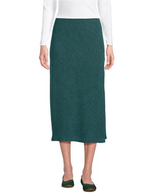 Lands' End Crinkle Midi Skirt - Green