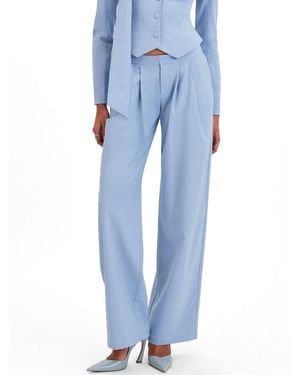 Miss Circle Reva Sky Blue Pinstripe Single Pleat Pants