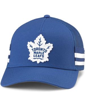 American Needle Toronto Maple Leafs Hot Foot Stripes Trucker Adjustable Hat - Blue