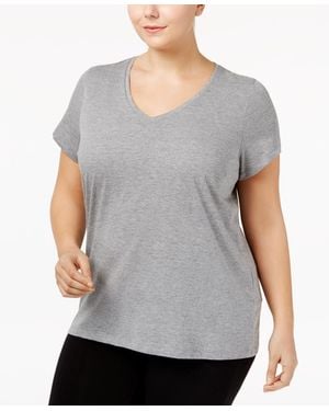Hue Plus Size Sleepwell Solid S/s V-neck T-shirt - Gray