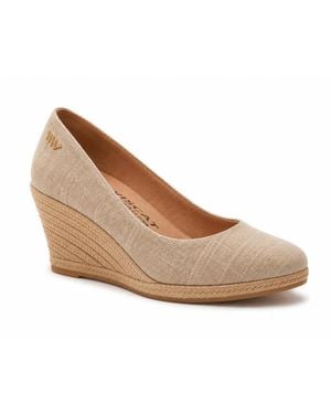 VISCATA Roses Limited Edition Canvas V Cut Espadrille Wedges - Gray