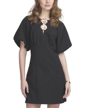 Elle Collection Balloon Sleeve Dress - Black