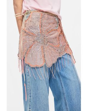 Desigual Short Floral Pareo - Blue