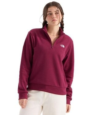 The North Face Evolution Simple Dome Regular Quarter Zip Sweatshirt - Red