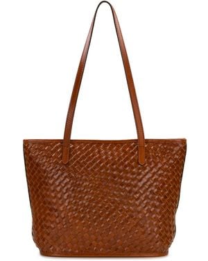Patricia Nash Emmie Medium Leather Tote Handbag - Brown