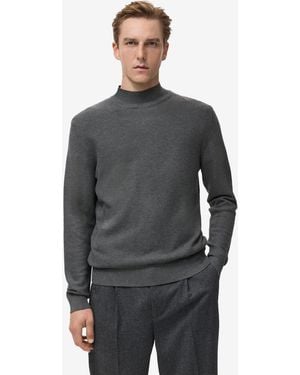 Mango Structured Perkins-neck Sweater - Gray