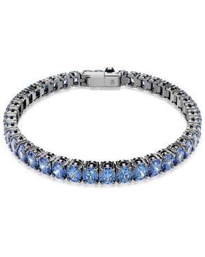 Swarovski Ruthenium-plated Matrix Tennis Bracelet - Blue