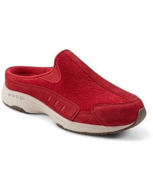 Easy Spirit Travel Time Slip-on Walking Mules - Red