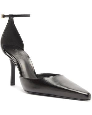 SCHUTZ SHOES Jenny Ankle Strap Pointed Toe Pumps - Gray