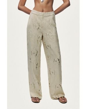 Nocturne Jacquard Wide-leg Pants - Natural
