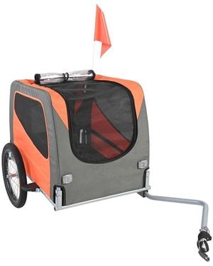 Rui Foldable Dog Bike Trailer Pet Cart Bicycle Carrier Supports Up To 66 Lbs - Orange