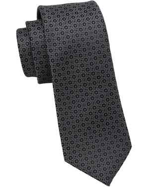DKNY Geo Neat Geometric Pattern Slim Tie - Black