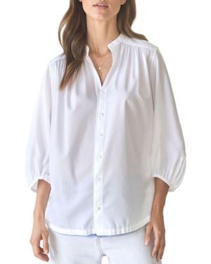 ocean + main Ocean+main Ocean+main Cotton Poplin Peasant Top - White
