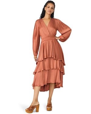 Steve Madden Bei Smocked-waist Tiered High-low Dress