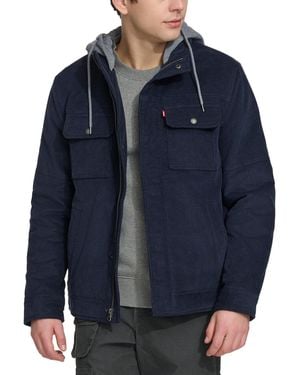 Levi's Hooded Corduroy Zip Jacket - Blue