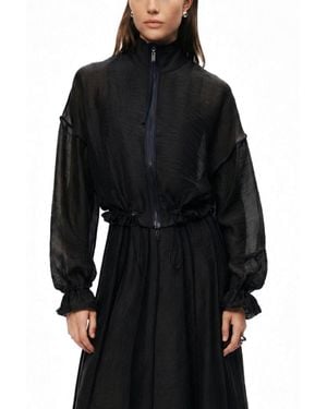 Nocturne Sheer Zip-front Jacket - Black