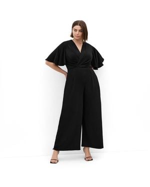 City Chic Braelynn V Neck Jumpsuit - Black