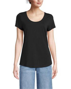 Lands' End Short Sleeve Lightweight Jersey Scoop Neck T-shirt - Black