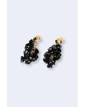 Classicharms Melanie Obsidian Cascade Cluster Earrings - White
