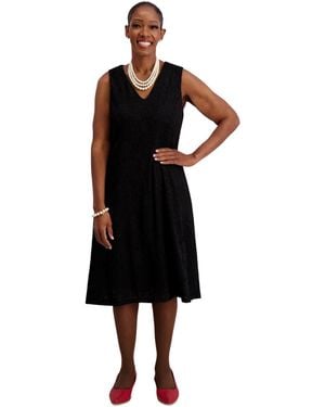 Kasper Sleeveless Lace Fit & Flare Dress - Black