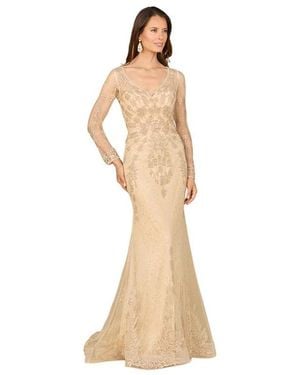 Lara Long Sleeve Lace Mermaid Gown - Multicolor