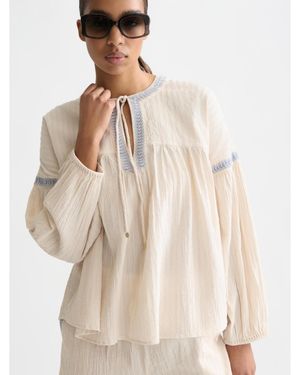 Scotch & Soda Cotton Crepe Blouse - Natural