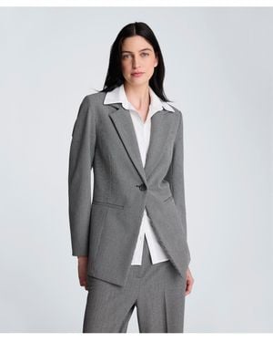 Kenneth Cole Long-sleeve Notch Collar Shirt Blazer - Gray