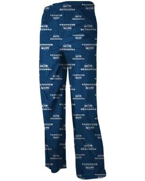 Outerstuff Seattle Seahawks Preschool Toddler Allover Logo Flannel Pajama Pants - Blue