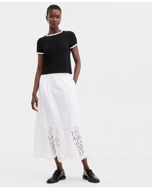 On 34th Cutwork Embroidered Midi Skirt - White