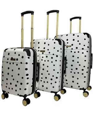 Jenni Chan Polka Dot 3-piece Hardside Spinner Set - White
