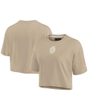 Fanatics Portland Trail Blazers Elements Super Soft Boxy Cropped T-shirt - Natural