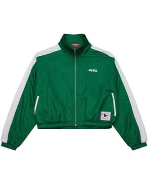 Mitchell & Ness New York Jets Nylon Cropped Full-zip Jacket - Green