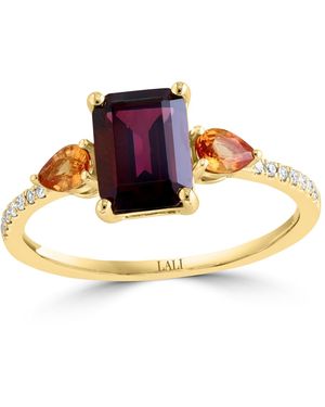 Lali Jewels Multi-gemstone & Diamond (1/20 Ct. T.w. - White