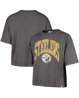 '47 Pittsburgh Steelers Cropped Mindi Slub T-shirt - Gray