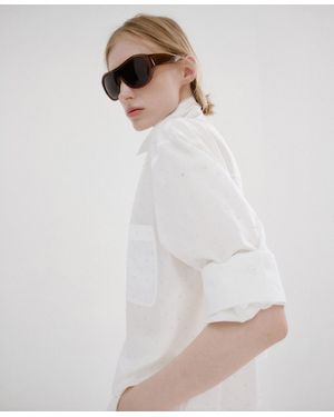 Mango Pocket Cultivated Pearl Shirt - White